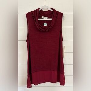 NWT! TWO BY VINCE CAMUTO COWL NECK KNIT TOP. SIZE: LARGE